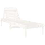 ZNTS Sun Lounger White 199.5x60x74 cm Solid Wood Pine 825067