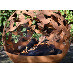 ZNTS Esschert Design Fire Pit Laser Cut Birds Rust 440999