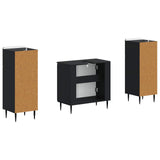 2 Piece Bathroom Cabinet Set ZWOLLE Black Engineered Wood 3418000