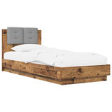 Bed Frame with Headboard Old Wood 80 x 200 cm Engineered Wood 3429576