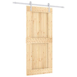 Sliding Door with Hardware Set 90x210 cm Solid Wood Pine 3203015