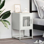 ZNTS Bedside Cabinet White 36x39x60.5 cm Cold-rolled Steel 853331