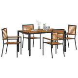 Garden Dining Set 5 pcs Black and Brown Poly Rattan 3365438