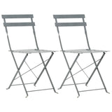 3 Piece Bistro Set Steel Grey 44355