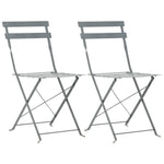 ZNTS 3 Piece Bistro Set Steel Grey 44355