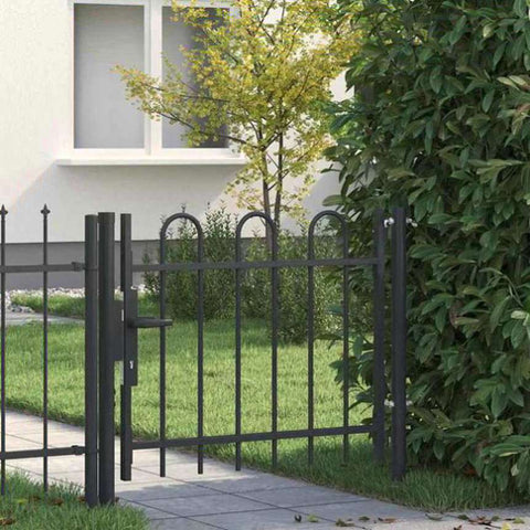 Fence Gate Grey 100 x 75 cm Powder coated steel 42008866