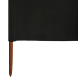 3-panel Wind Screen Fabric 400x160 cm Black 47152