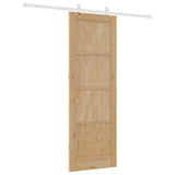 Sliding Door Natural and White 73.5 x 211 cm Solid Pine Wood 3445531