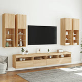 7 Piece TV Wall Cabinet Set with LED Lights Sonoma Oak 3216773