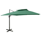 Cantilever Garden Parasol Green Polyester Large Tiltable 312370