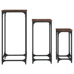 ZNTS Nesting Side Tables 3 pcs Brown Oak Engineered Wood 838942