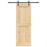 Sliding Door NARVIK Natural and Black 80 x 210 cm 3445300