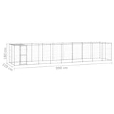 Outdoor Dog Kennel Galvanised Steel with Roof 21.78 m 3082306
