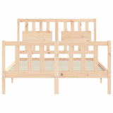Bed Frame without Mattress Double Solid Wood Pine 3192401