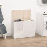 Laundry Box White 88.5x44x66 cm Solid Wood Pine 823570