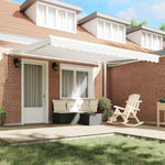 Retractable Awning Manual White 400 x 350 cm Fabric and Metal 3330791
