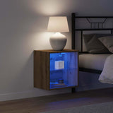 Floating Shelf with LED Light 2 pcs Brown 40 x 28.5 x 40 cm 863093