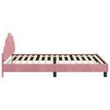 Children's Bed Frame with Headboard Pink 90 x 190 cm Velvet 42011158
