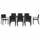 Garden Dining Set 9 pcs Black Powder-Coated Steel 3379421