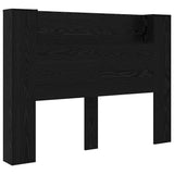Headboard Cabinet with Shelf Black oak Engineered wood 879630