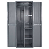 Garden Storage Cabinet Grey 65x45x172 cm PP Rattan 364064