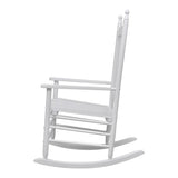 Rocking Chair with Curved Seat White Wood 40858