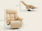 Adjustable Swivel Recliner, Manual Recliner Chair with Footrest, Padded Arms, PU Leather Upholstery, T3398P550251