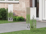 Solar LED Pathway Light 2 pcs Silver Galvanized Steel 879805