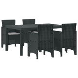 Garden Dining Set 5 pcs Anthracite Polt rattan 3378694