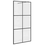 Walk-in Shower Wall with Clear ESG Glass 100x195 cm Black 151025