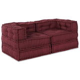 Modular Sofa 2 pcs Maroon 140 x 70 x 56 cm Fabric 3315071