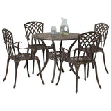 Garden Dining Set 5 pcs Bronze Aluminium 3334716