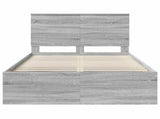 Bed Frame Grey Sonoma 135 x 190 cm Solid Pine Wood 3409368