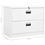 Filing Cabinet White Steel 90x46x72.5 cm Durable Filing Cabinet 336286