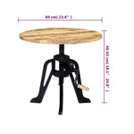 ZNTS Side Table 60x cm Solid Mango Wood and Cast Iron 247915