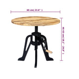 ZNTS Side Table 60x cm Solid Mango Wood and Cast Iron 247915