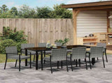 Garden Dining Set 9 pcs Grey Powder-Coated Steel 3379260