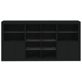 Sideboard with LED Lights Black 202x37x100 cm 3209185