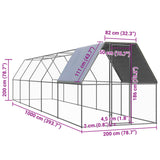 Outdoor Chicken Cage 2x10x2 m Galvanised Steel 3089322