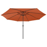 Garden Parasol with LED Lights 400 cm Terracotta 312535