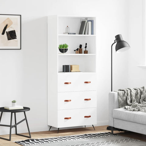Highboard White 69.5x34x180 cm Engineered Wood 3189349