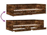 Bed Frame with Storage Smoked Oak 80 x 200 cm Engineered Wood 3429639