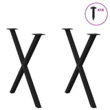 Dining Table Legs X-Shaped 2 pcs Black 70x cm Steel 4012916