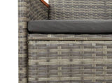 5 Piece Garden Dining Set Grey Poly Rattan&Solid Wood Acacia 3157613