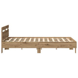Bed Frame Artisan Oak 140 x 190 cm Engineered Wood 3333952