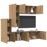 TV Wall Unit Wall-mounted 5 pcs Artisan Oak Engineered Wood 3402777