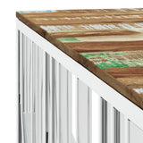 Coffee Table Silver Stainless Steel and Solid Wood Reclaimed 350072