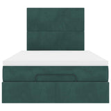 Ottoman Bed with Mattresses Dark Green 120x200cm Velvet 3313394