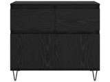 Sideboard Black Oak 60 x 35 x 70 cm Engineered Wood and Iron 881734