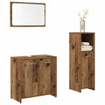 ZNTS 3 Piece Bathroom Furniture Set Old Wood Engineered Wood 3328559
